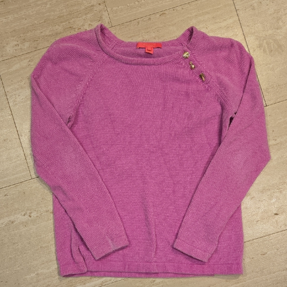Lilly Pulitzer Stylish Tropical Button Accent Sweater
